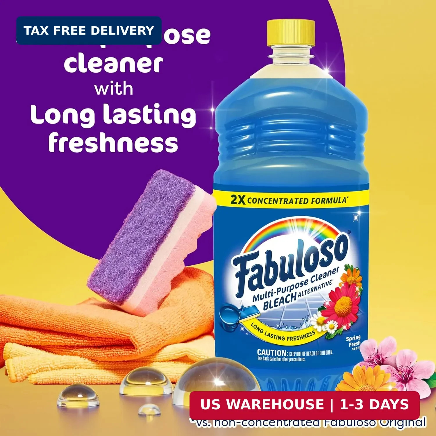 Fabuloso Multi-Purpose Cleaner and Floor Cleaner, 2X Concentrated Formula, Long-