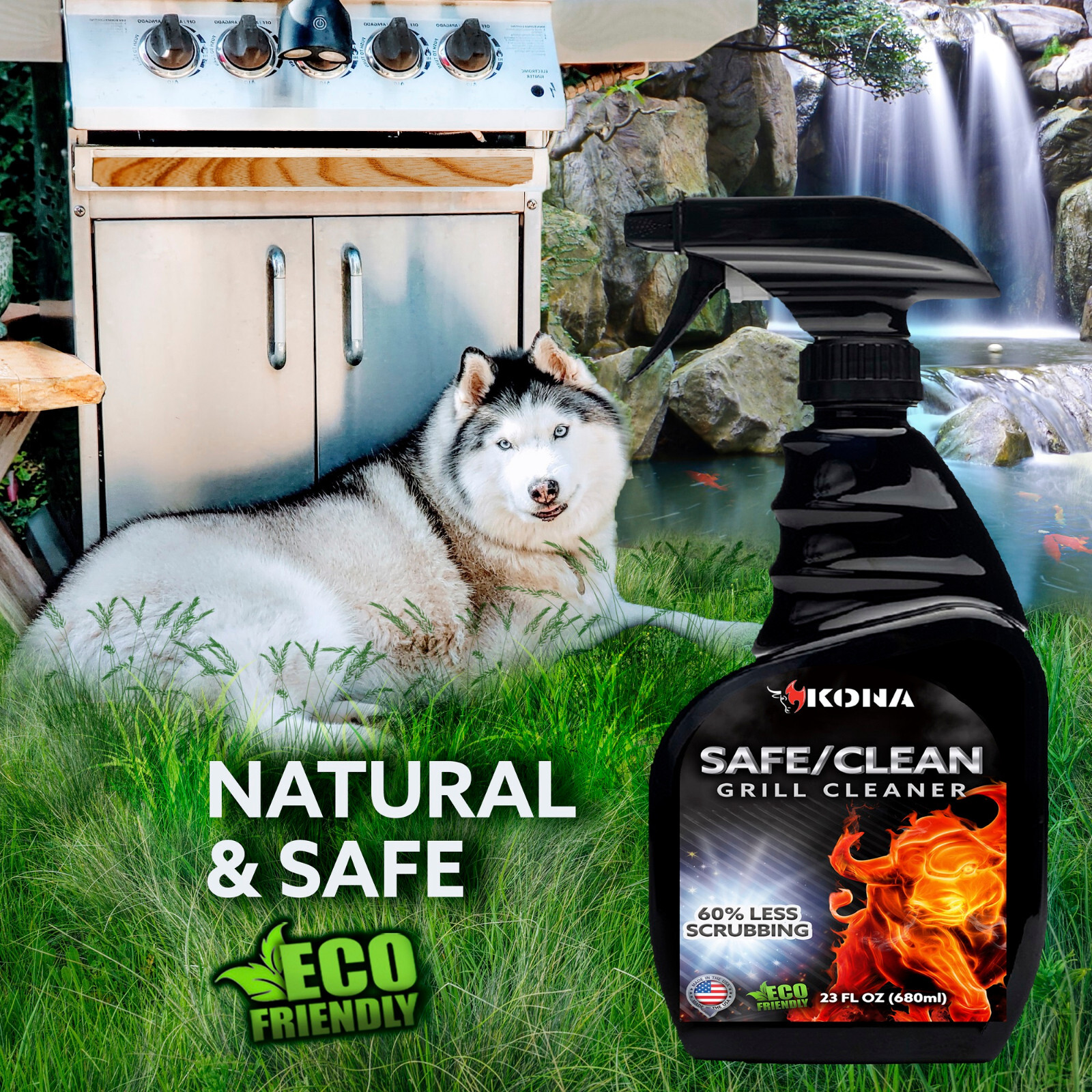 Kona Safe/Clean Grill Cleaner Spray – Heavy Duty – Eco Friendly 2 PACK