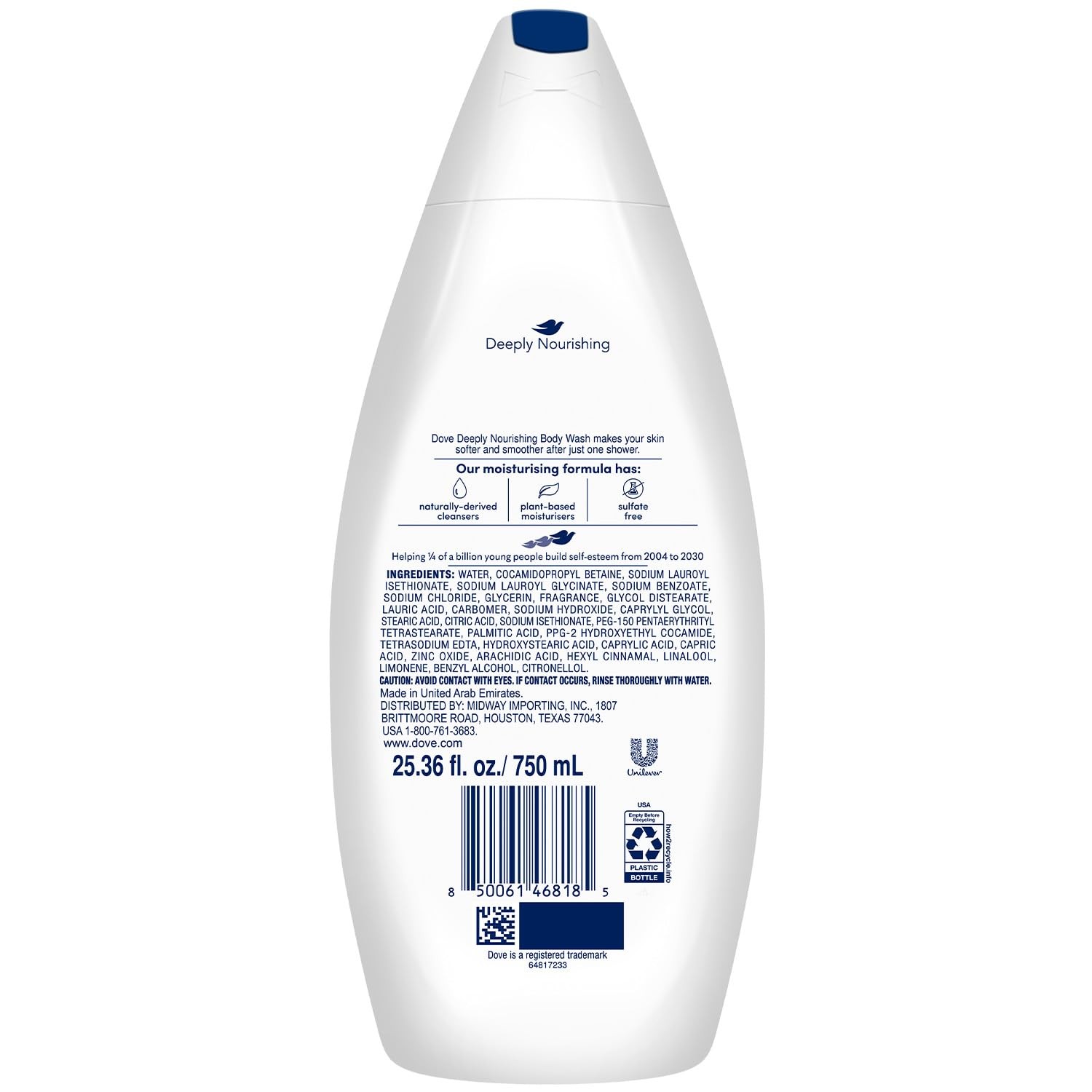 Dove Body Wash 4-Pack ?C Deeply Nourishing for Softer, Smoother Skin, 25.36 Fl