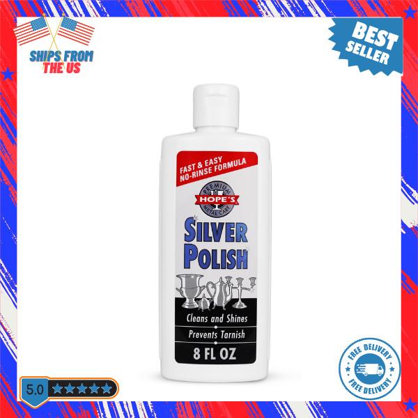 Silver Polish & Cleaner-Tarnish Remover, Odorless, Safe&Gentle, No-Rinse-8 Fl Oz