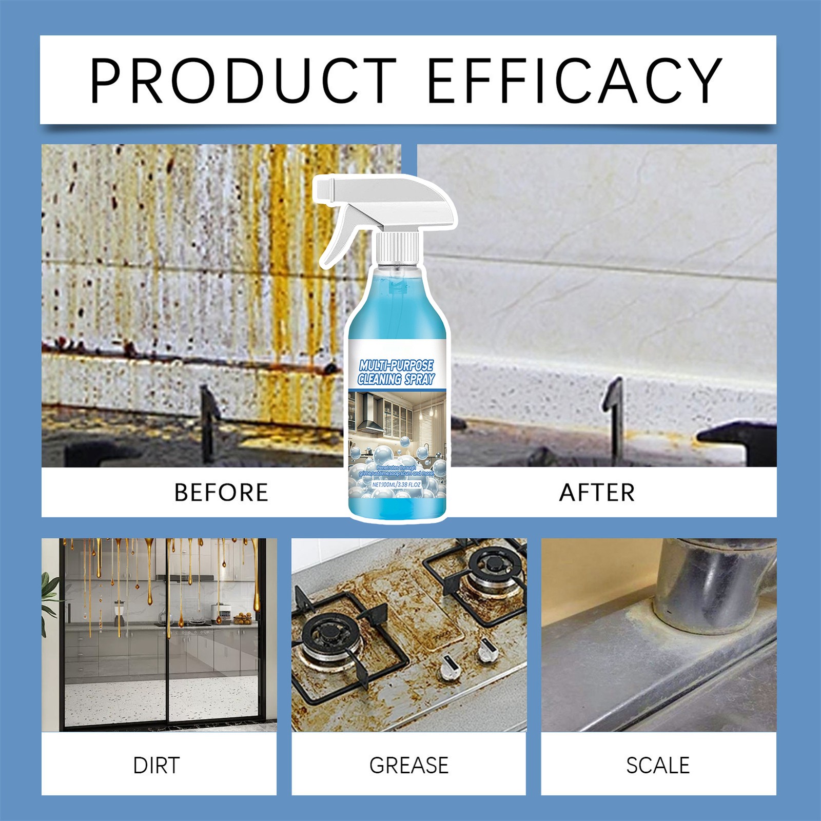 Multi-Purpose Cleaning Spray Upgraded Foam Spray For Oven Handheld Degreaser