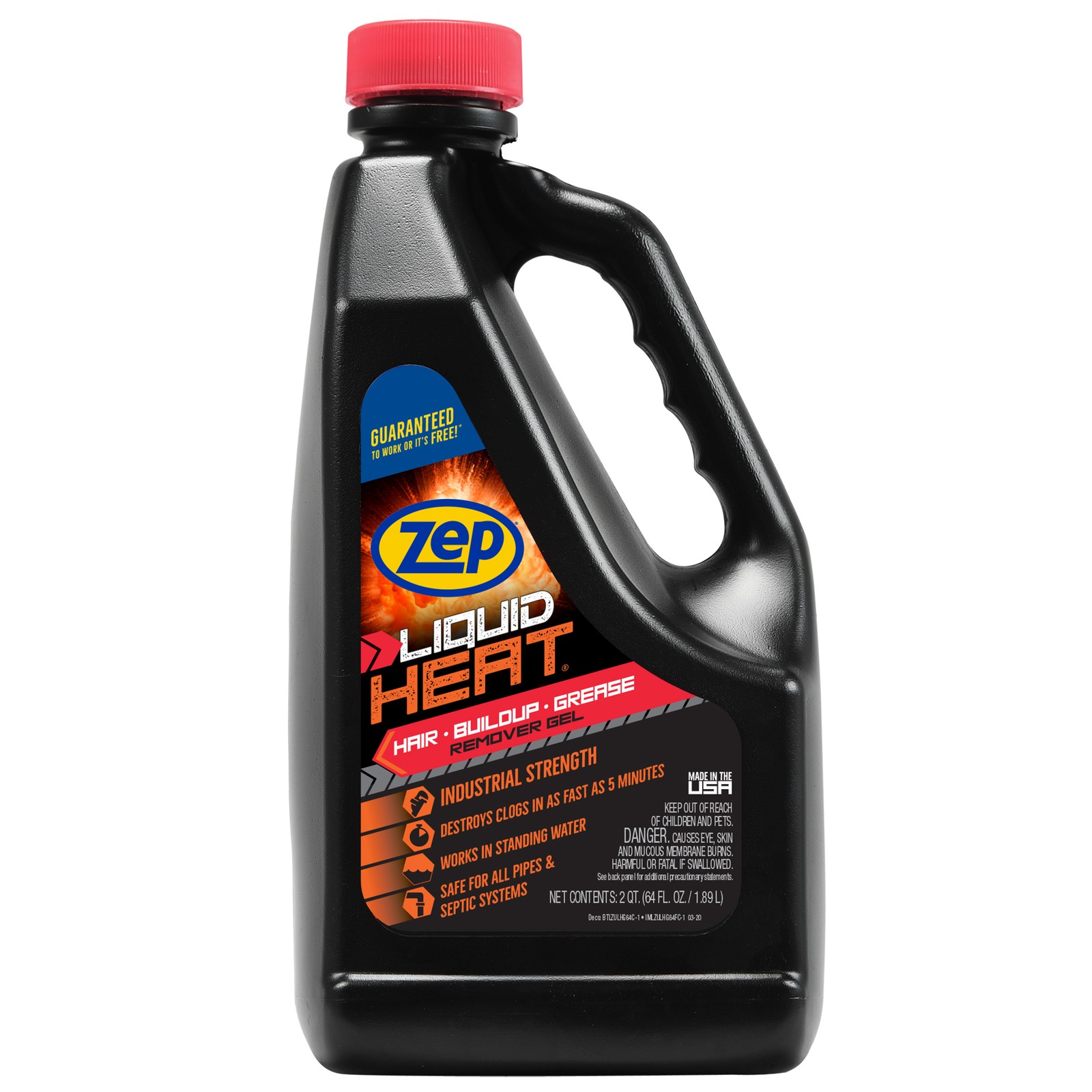 Zep Liquid Heat Hair and Grease Clog Dissolver Gel – 64 oz (Case of 6) ZULHG64 –