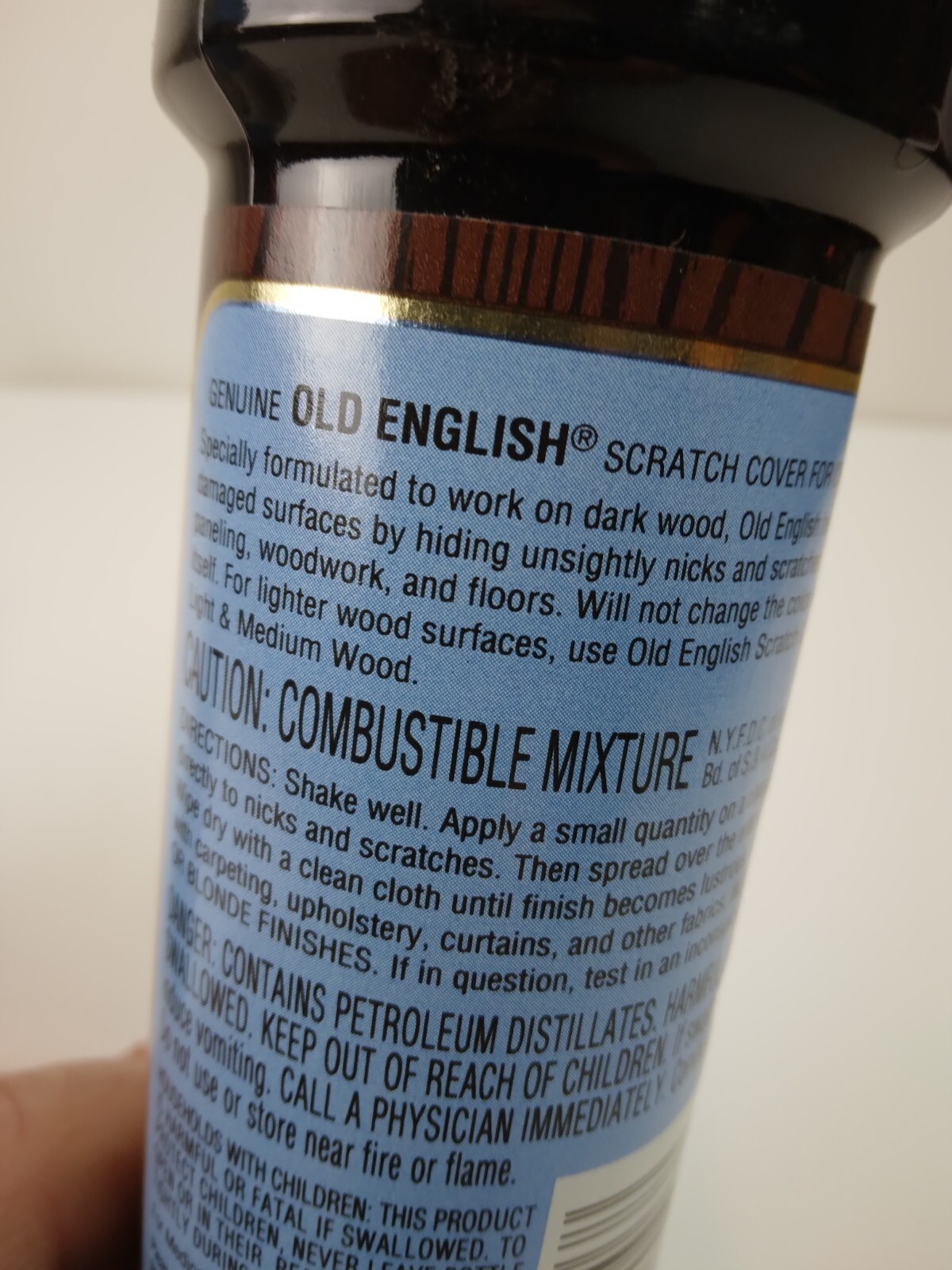 Old English Scratch Cover for Dark Woods, 8 Oz Bottle, Wood Polish