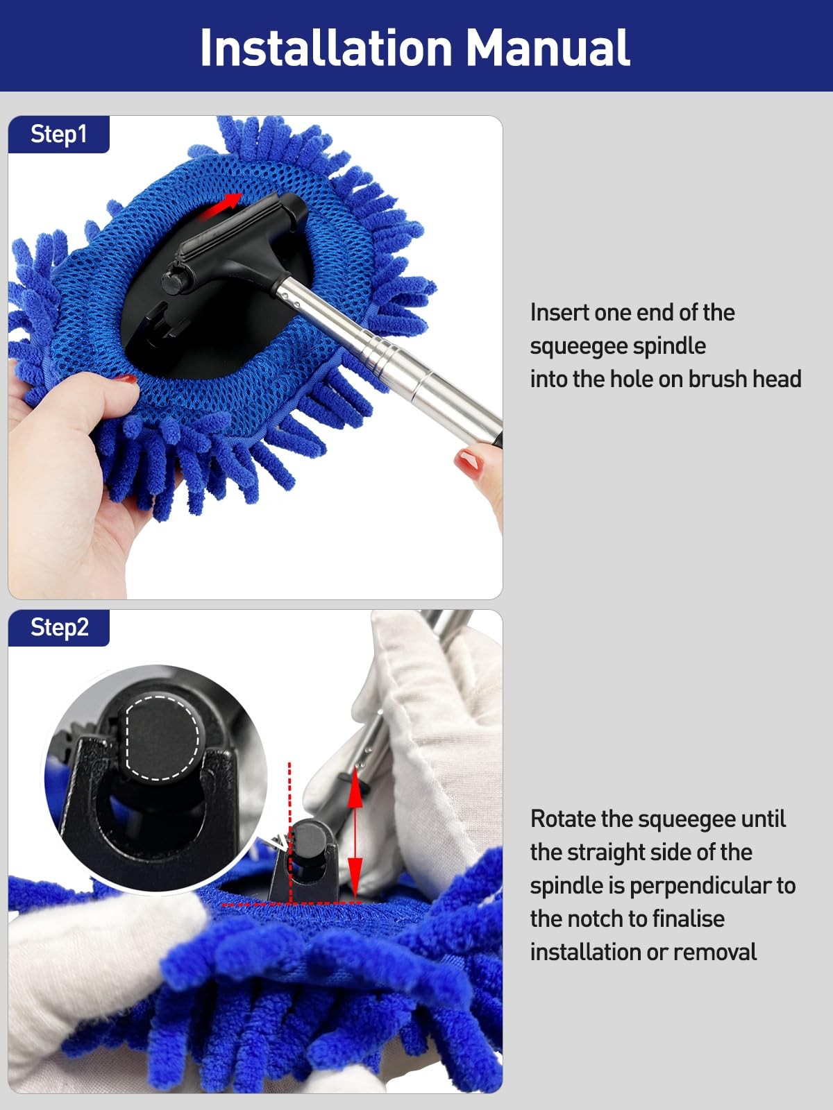 3 in 1 Car Windshield Cleaner Tool 40”Car Rearview Mirror Wiper Squeegee Wash…