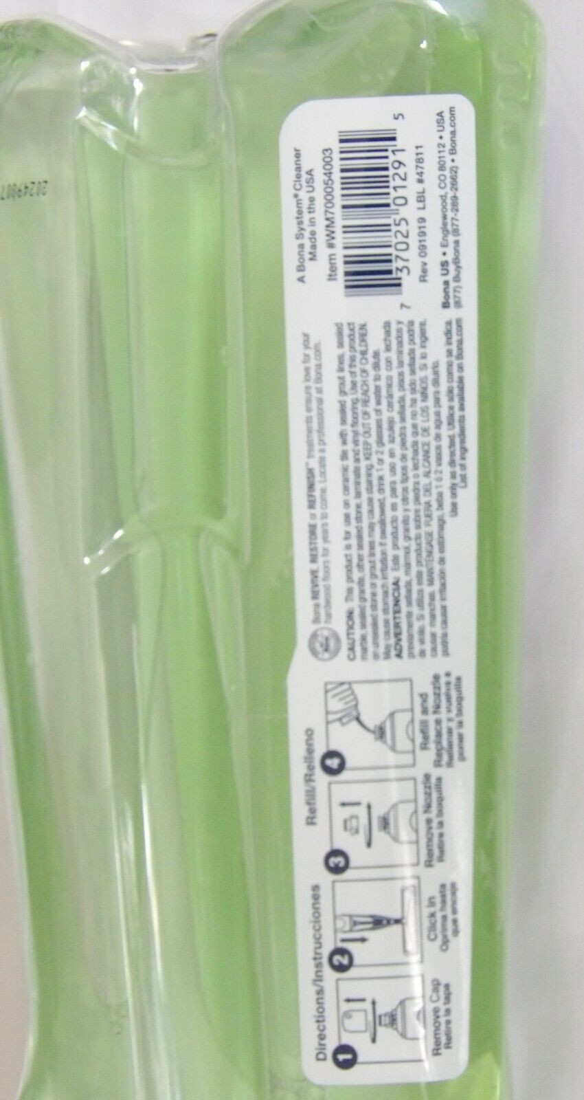 Bona Hard-Surface Floor Cleaner Refillable Bottle Streak-Free Formula 34 Fl Oz