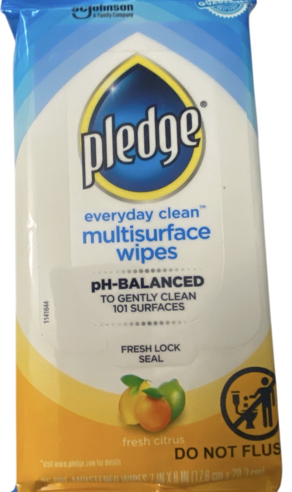 Pledge Everyday Clean Multi-Surface Wipes 25 Wipes Fresh Citrus 5 Packs New