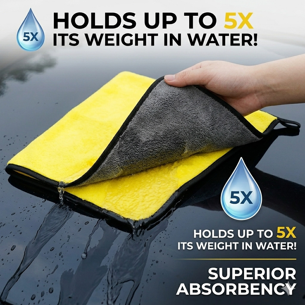 22 Pack Microfiber Towels 30x30cm Car Detailing Cleaning Cloth Double Sided Thic