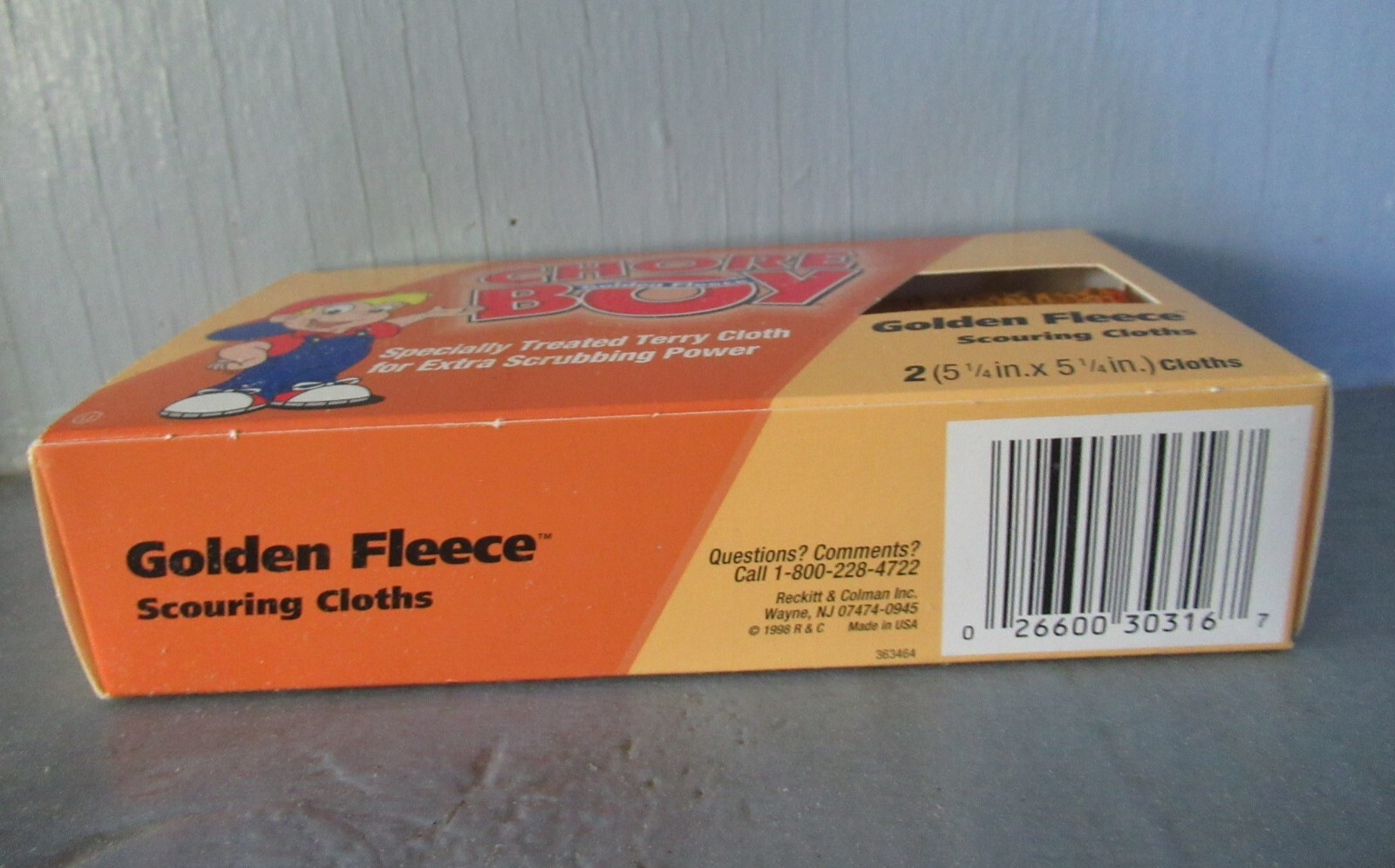 1998 Chore Boy Golden Fleece Scouring Cloths Specially Treated Terry Cloth 2 pk