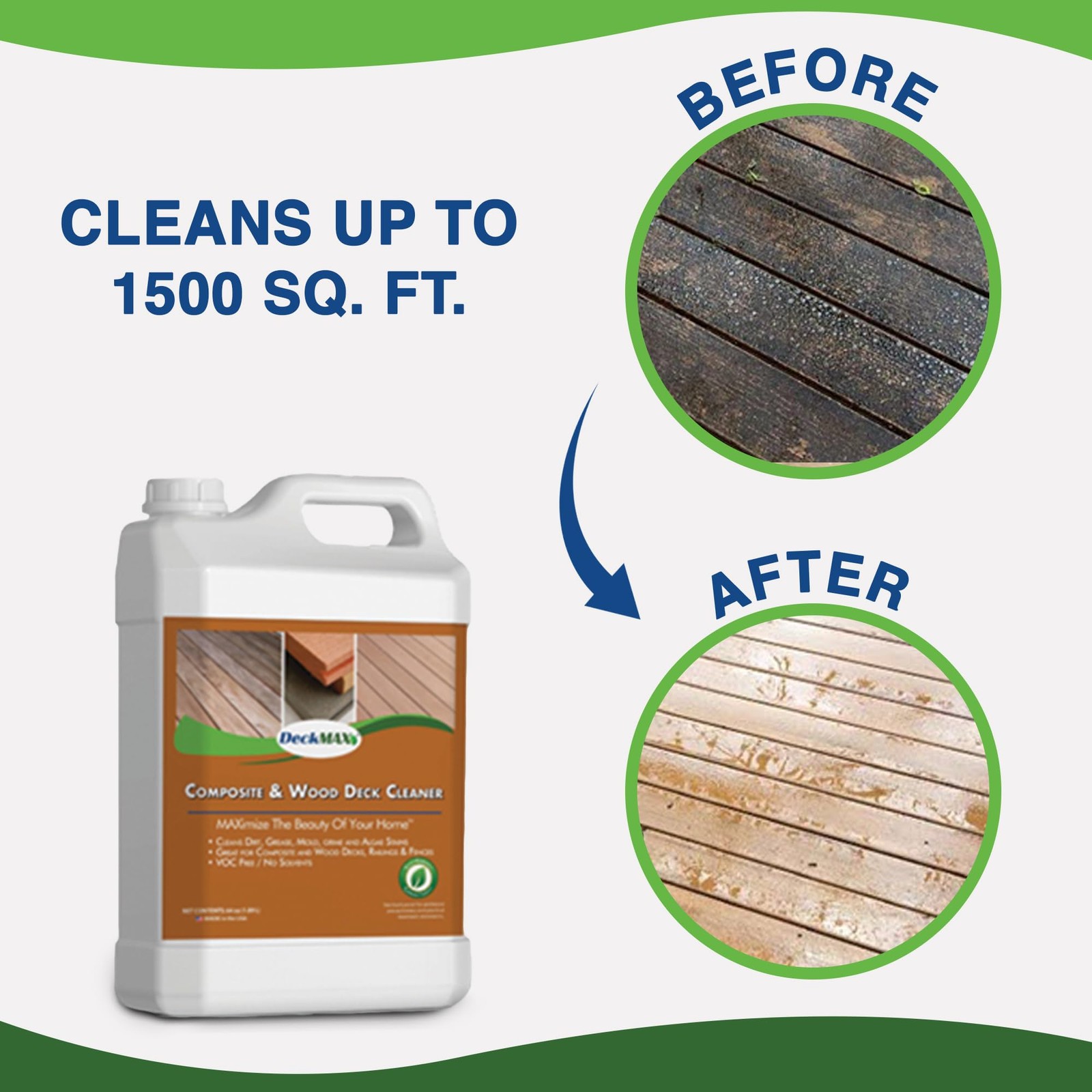 Premium Deck Cleaner Kit | Deck Cleaner and Mildew Remover | Cleans up to 1,5…