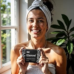 Charcoal Black Soap Bar for Eczema, Psoriasis, Face, Body, Men Women Teens with