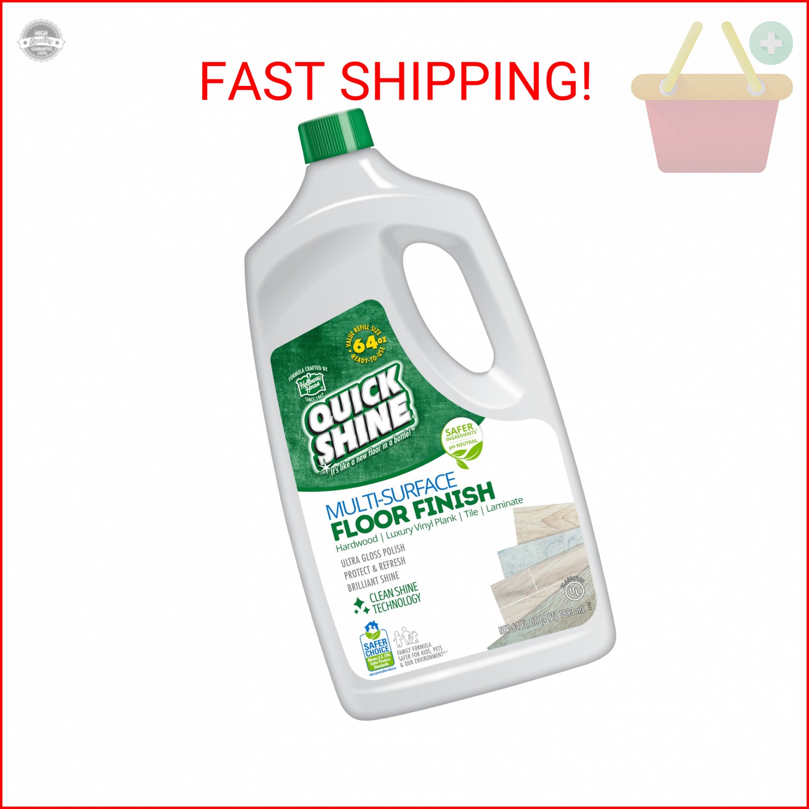 Quick Shine Multi Surface Floor Finish 64oz | Cleaner & Polish to use on Hardwoo