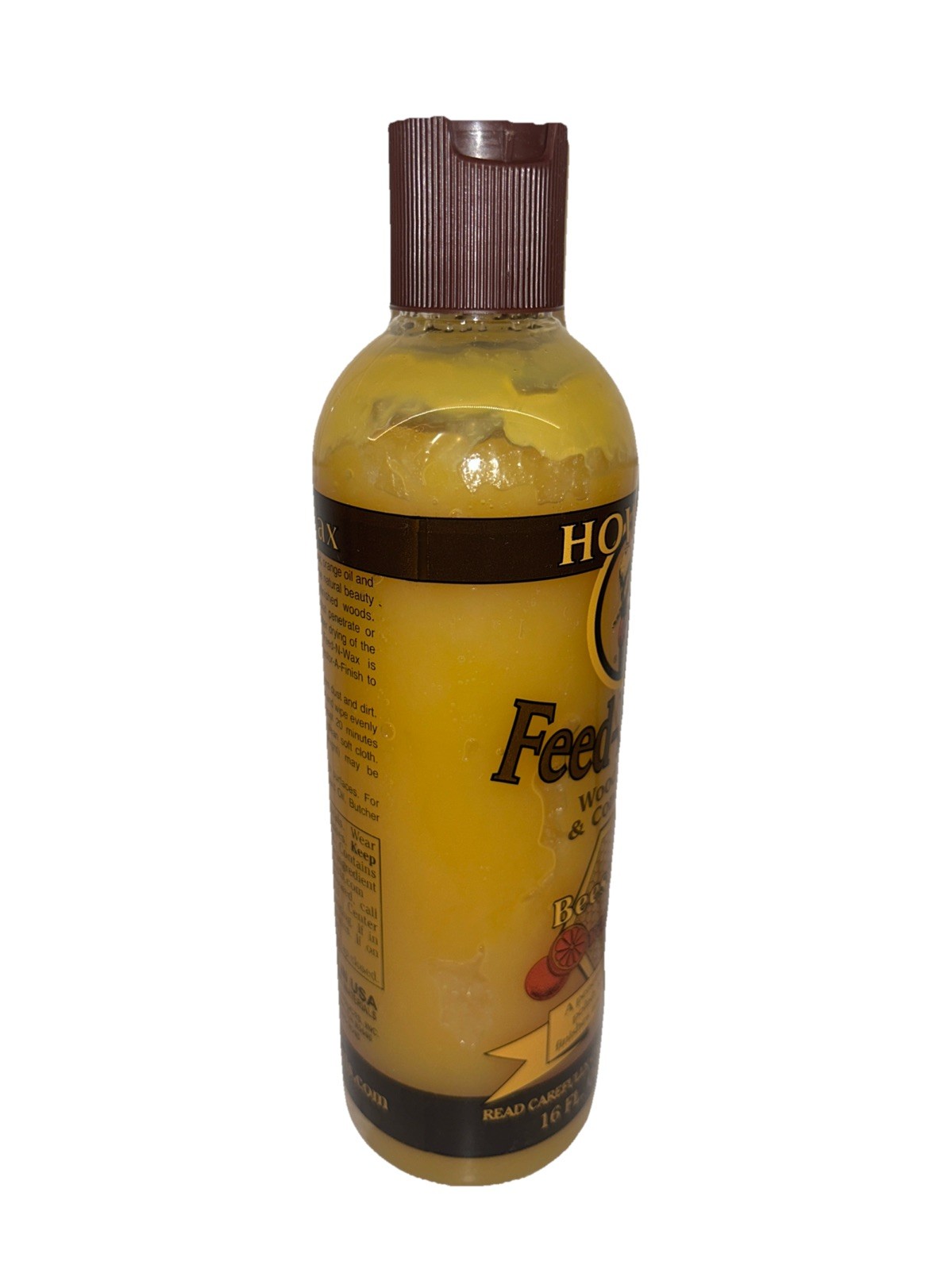 Howard Feed N Wax Wood Polish Conditioner 16oz Clear Beeswax Orange Oil Sealed