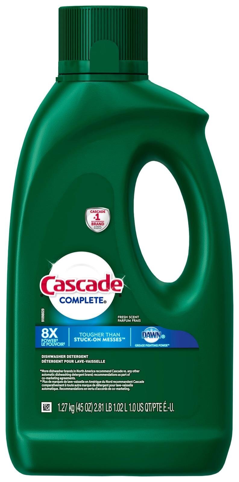 Cascade Complete Gel Dishwasher Detergent Fresh Scent 45 Ounces 3 Pounds