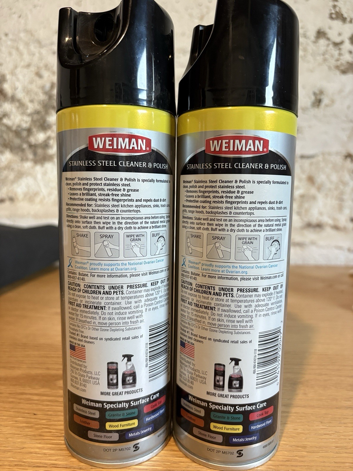 (2-Pack) WEIMAN Stainless Steel Appliances Stoves Ranges Cleaner & Polish 17oz