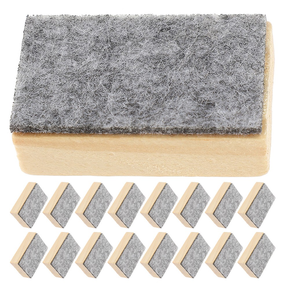 24 Pcs Small Felt Wood Eraser for Classroom Office and Home Cleaning