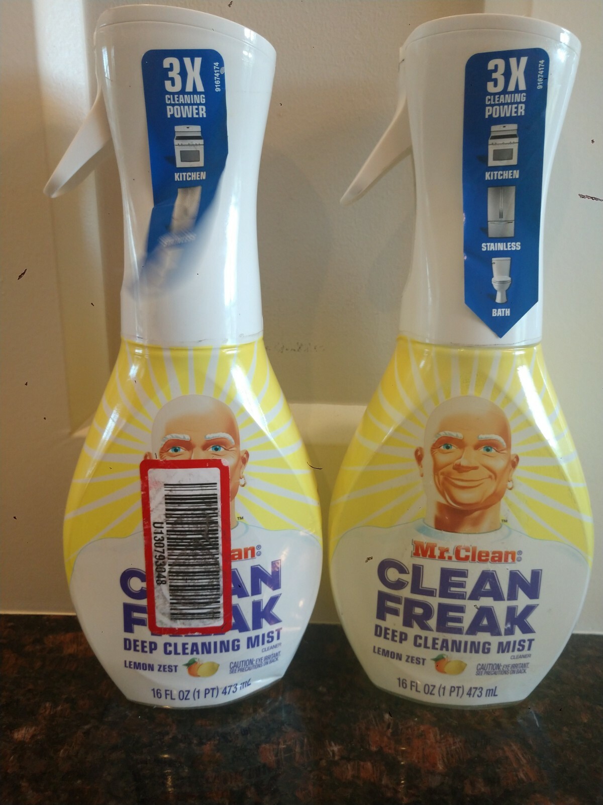 2( Two) of MR. CLEAN Clean Freak Deep Cleaning Mists 16 FL.oz Each