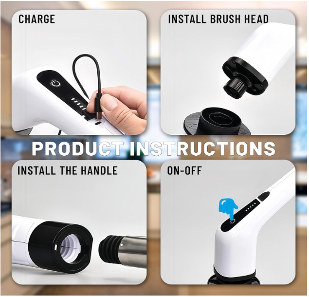 Electric Spin Scrubber, Electric Bathroom Cleaning Brush, LHPY Upgraded Version.