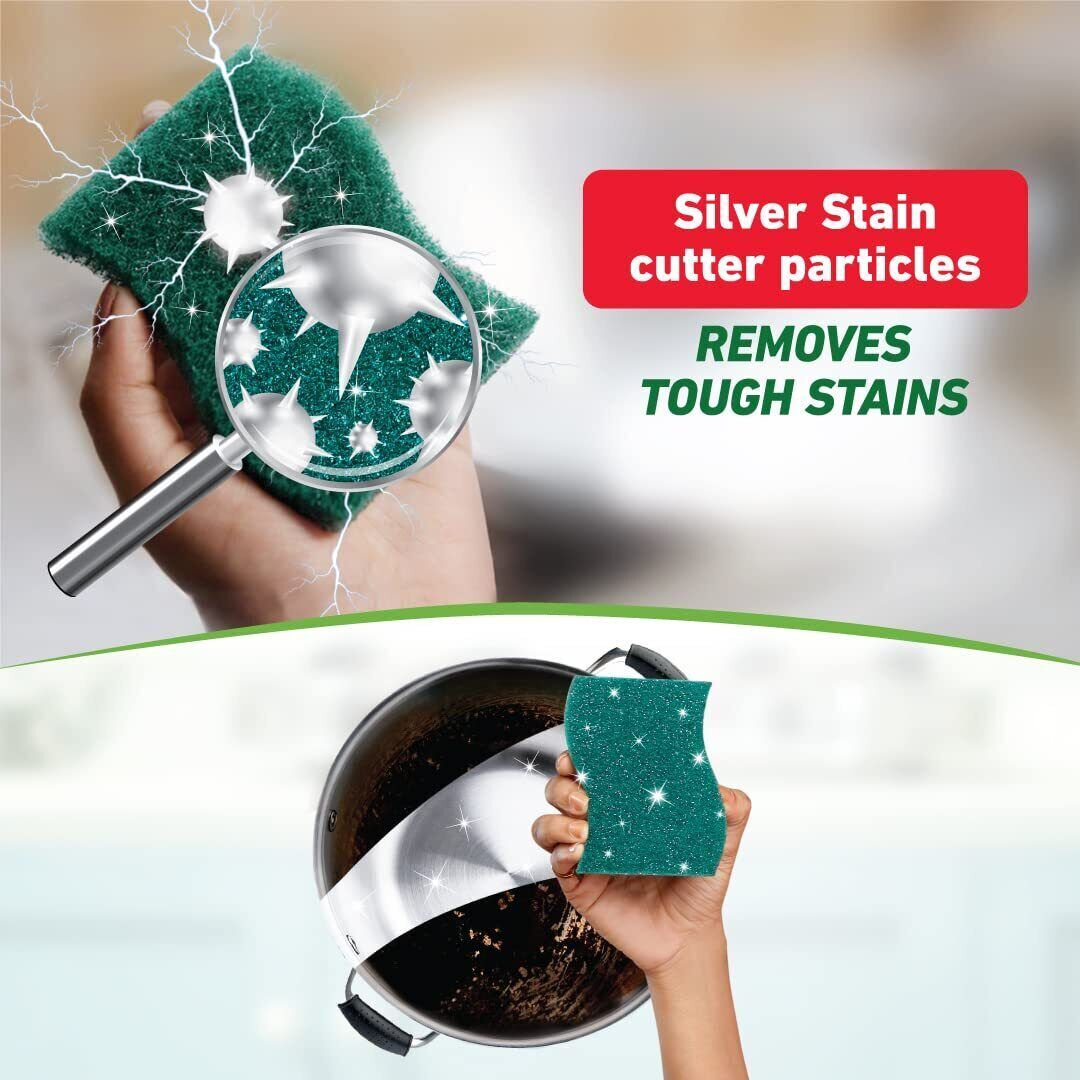 Scotch-Brite Silver Sparks Scrub Pad 2.75×4(Pack of 6) Free Shiping