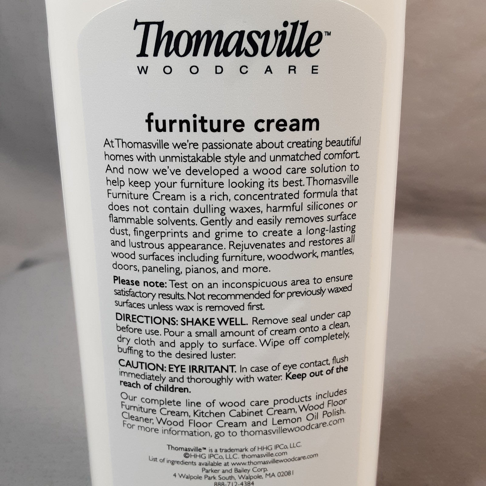 NEW Thomasville Furniture Cream Wood Polish Cleaner 16oz Cleans Protects No Wax