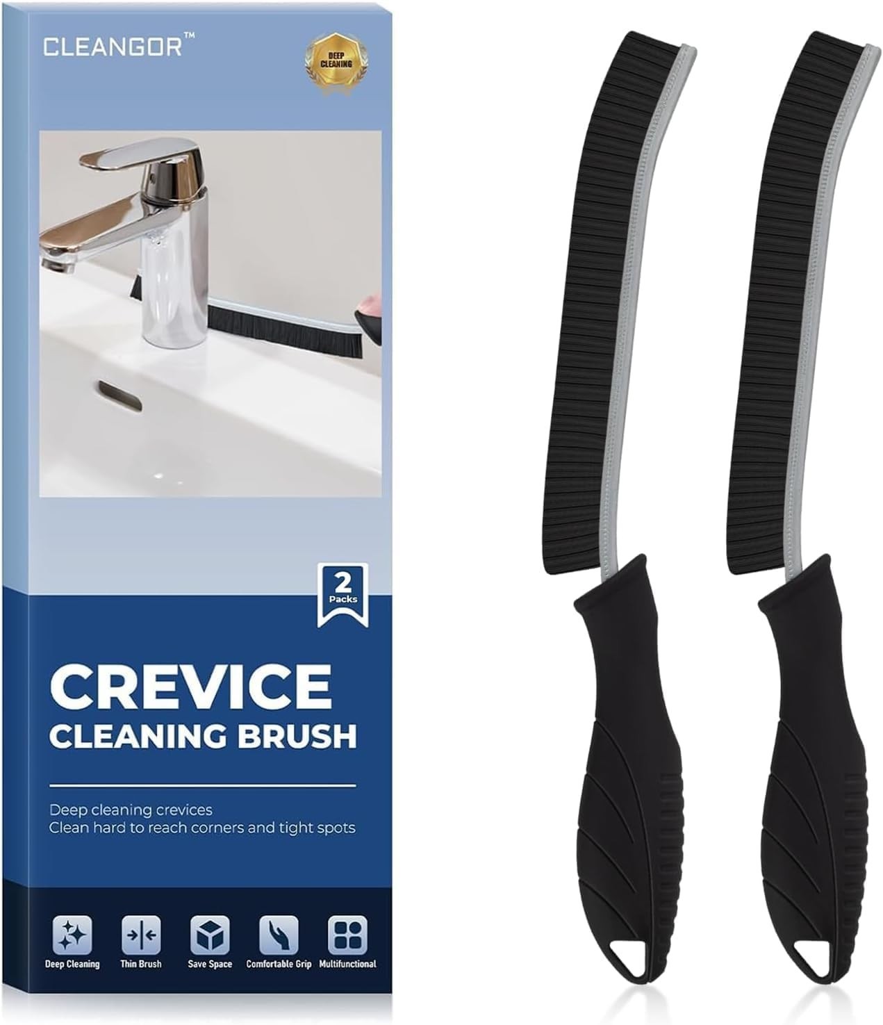 Crevice Cleaning Brushes, Cleaner Scrub Brush Tool for Hard to Tight Space, …