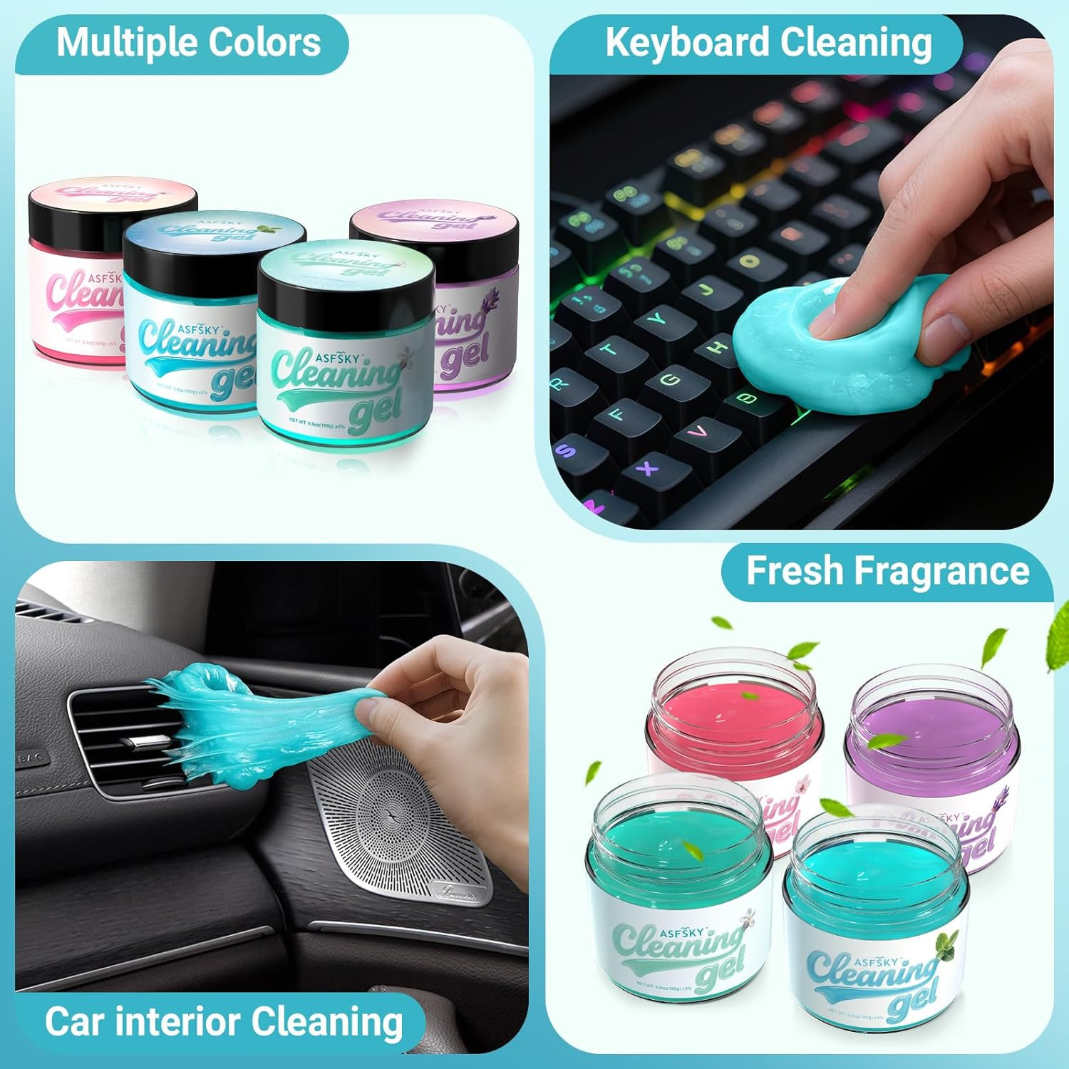 Car Cleaning Gel (Blue,Mint) Cleaning Putty Universal Dust Cleaning Car Interior