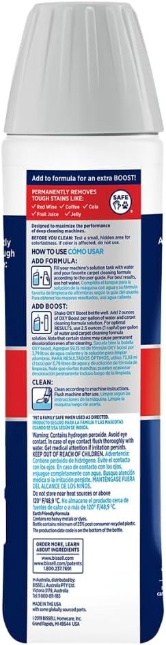 Bissell Carpet Cleaning Formula Oxy Boost Enhancer for Stain Removal 32 oz