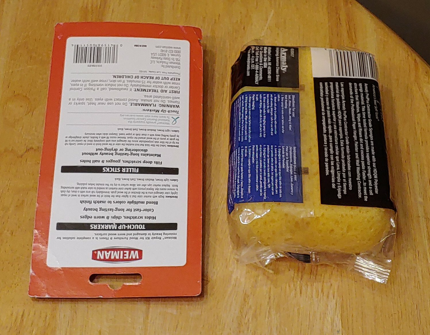 Weiman Wood Furniture & Floor Repair Kit + Armaly Heavy Duty Utility Sponge