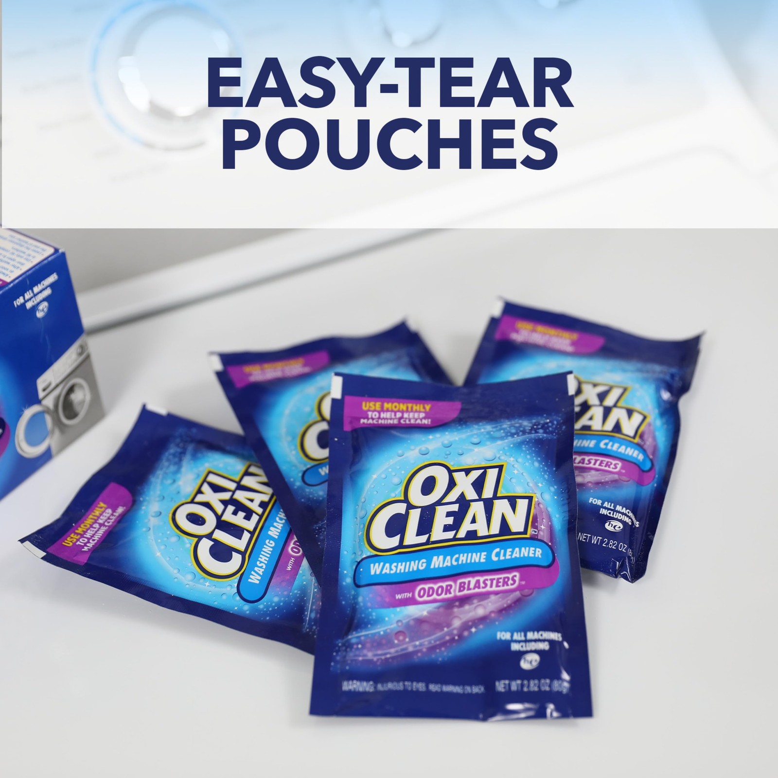 Washing Machine Cleaner with Odor Blasters, 4 Count