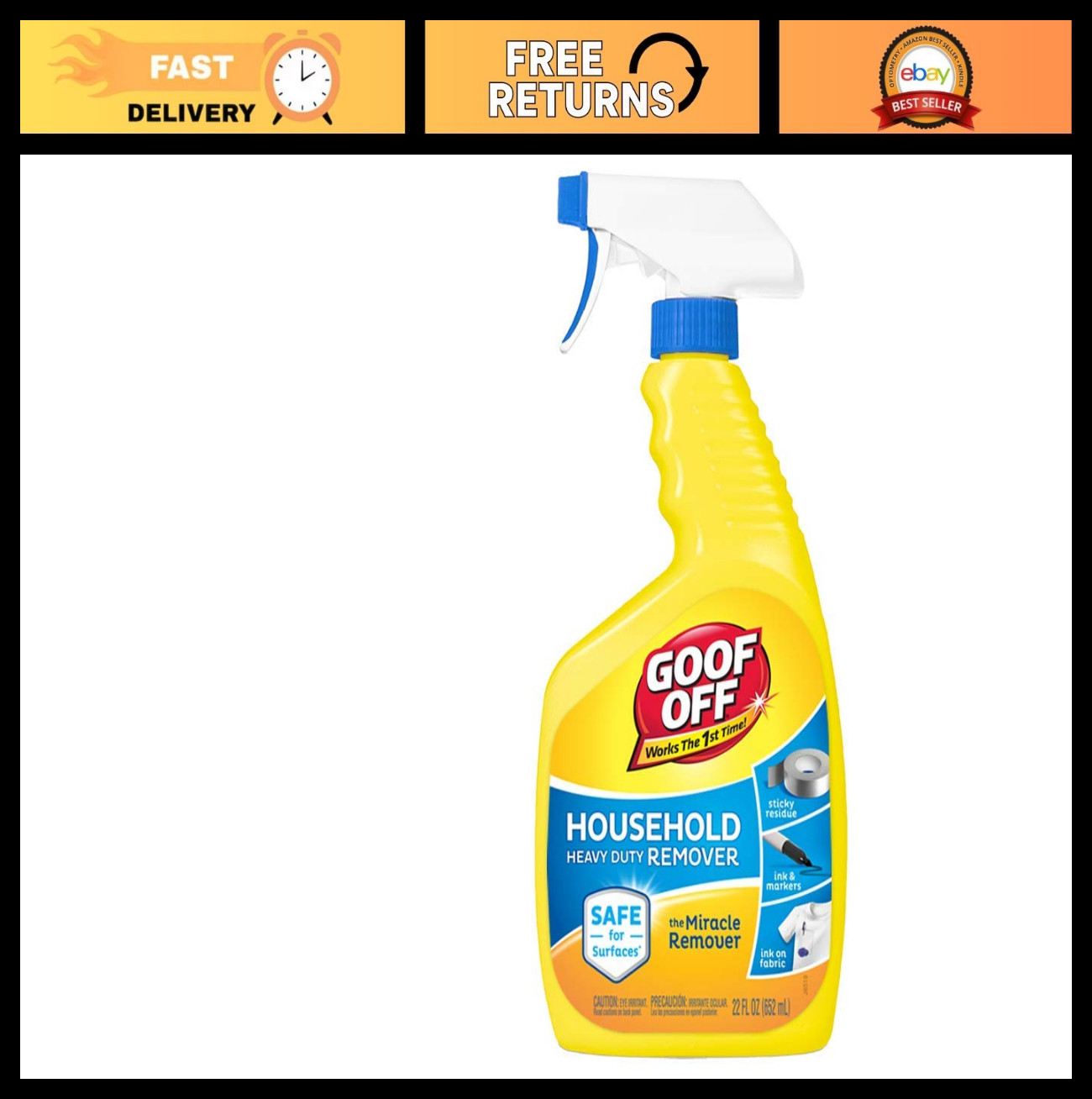 Heavy Duty Remover Spray, 22oz – Tough Stain & Adhesive Cleaner, Fast Acting