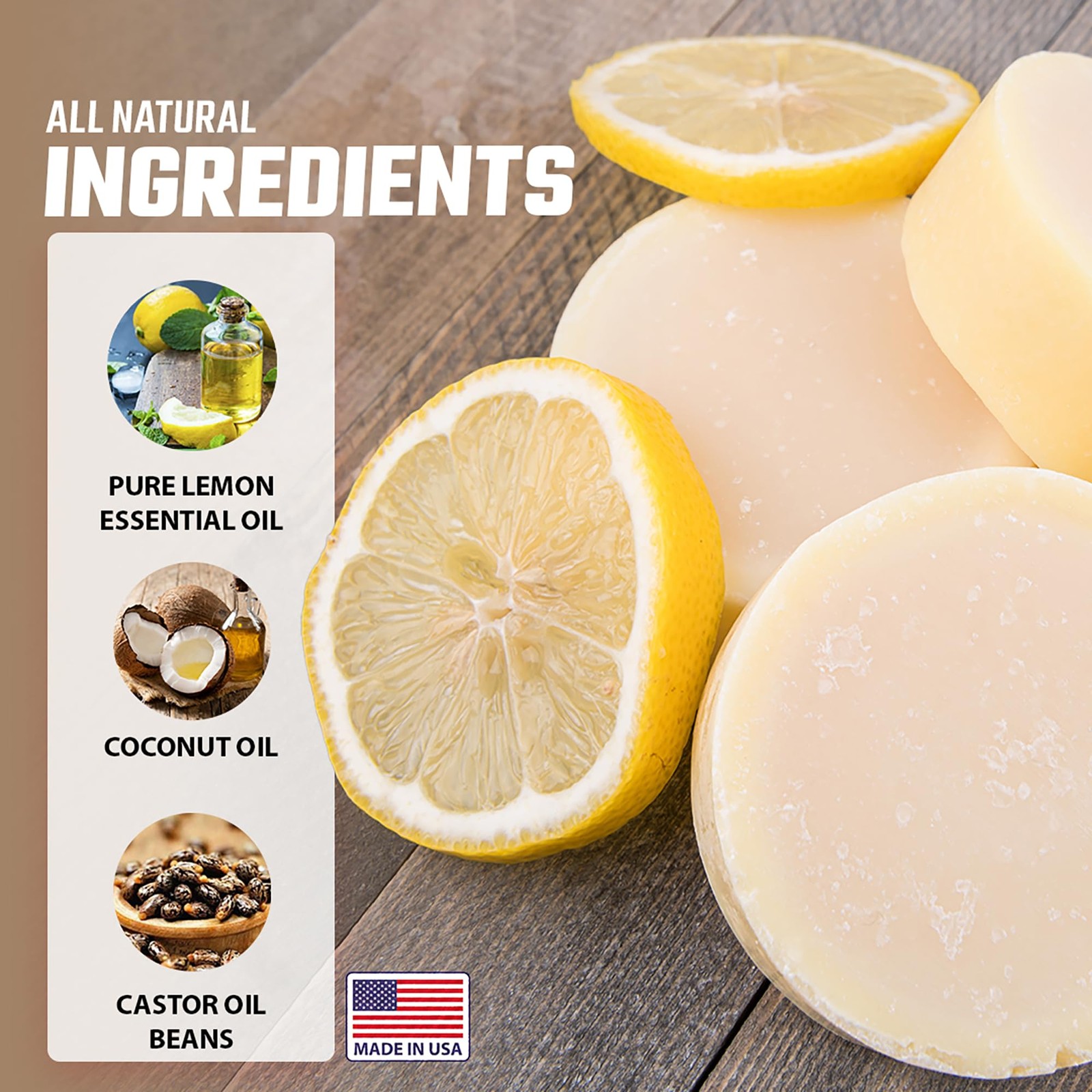 Old Town Soap Co. Lemon Dish Soap Bar – 3 Pack Solid Dish Soap for Dishes, Na…