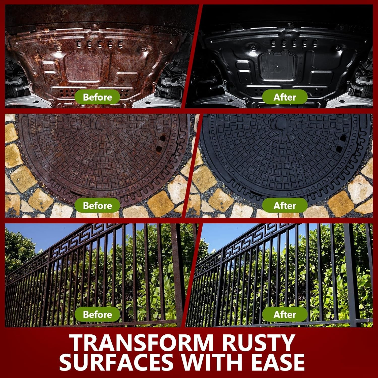 4-in-1 Rust Converter & Metal Primer, 34 Fl Oz Black Rust Inhibitor Paint for Me