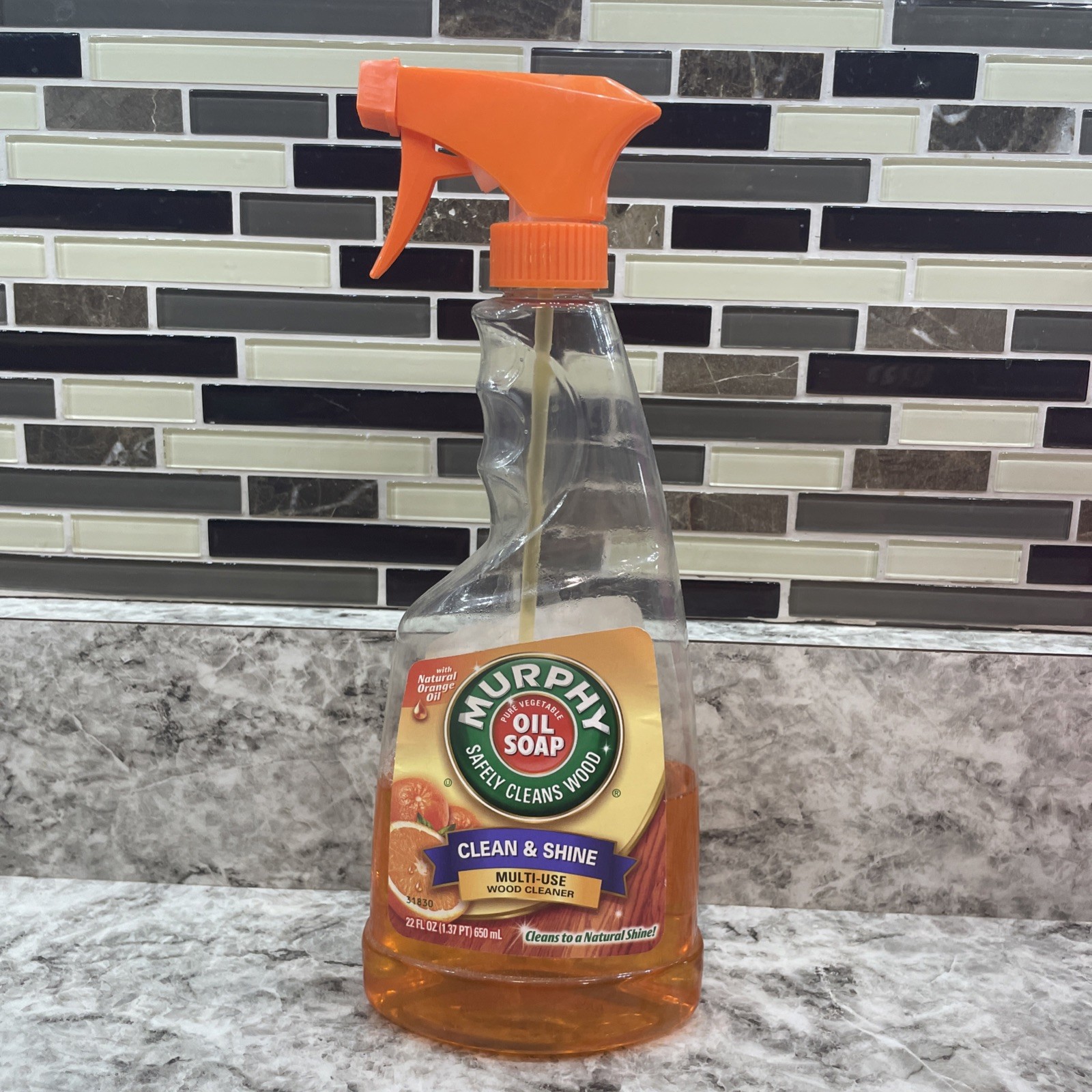 50% Full Murphy’s Oil Soap Clean & Shine Multi-Use Orange Wood Cleaner 22 oz Old