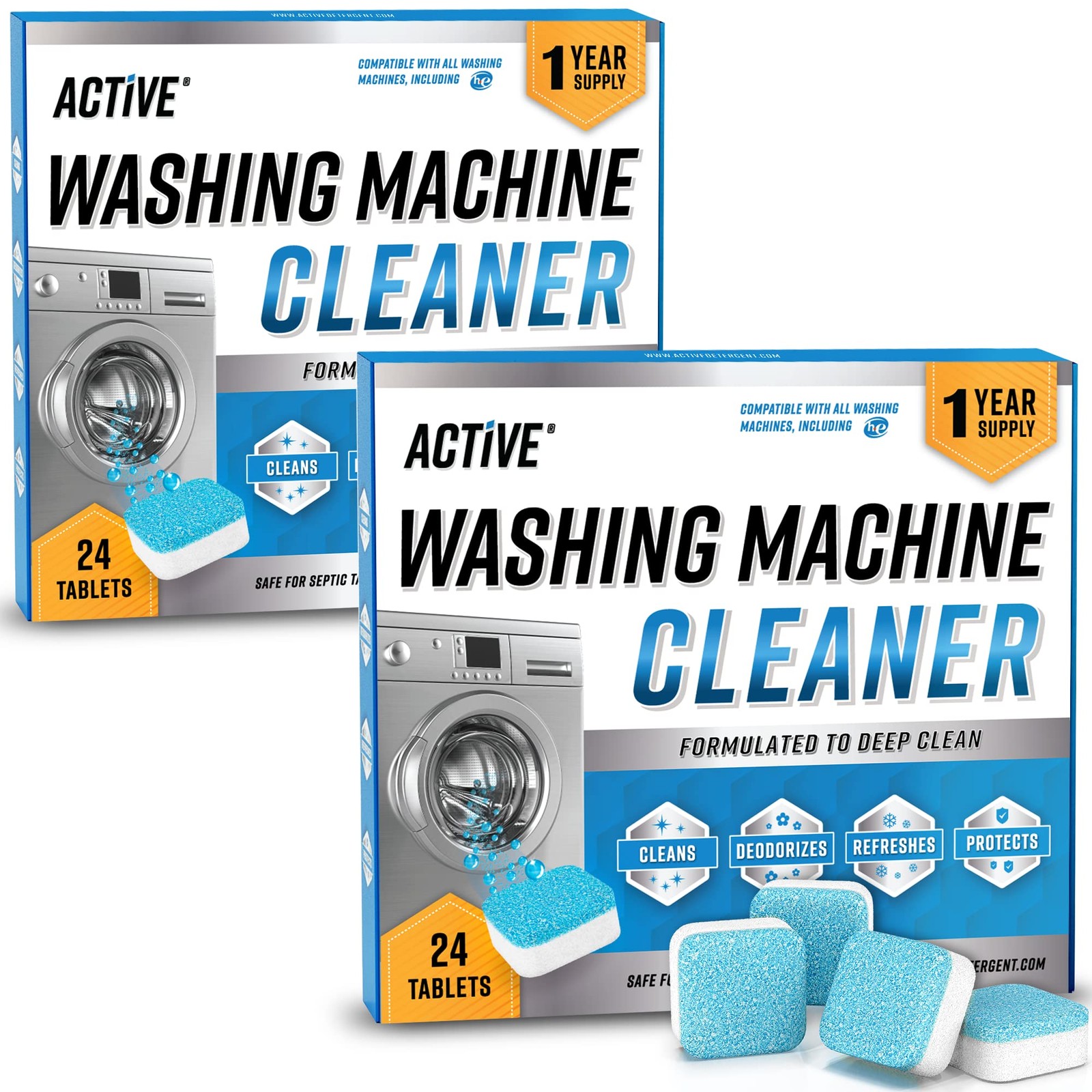Washing Machine Cleaner Descaler 48 Pack – Value Size Deep Cleaning Tablets H…