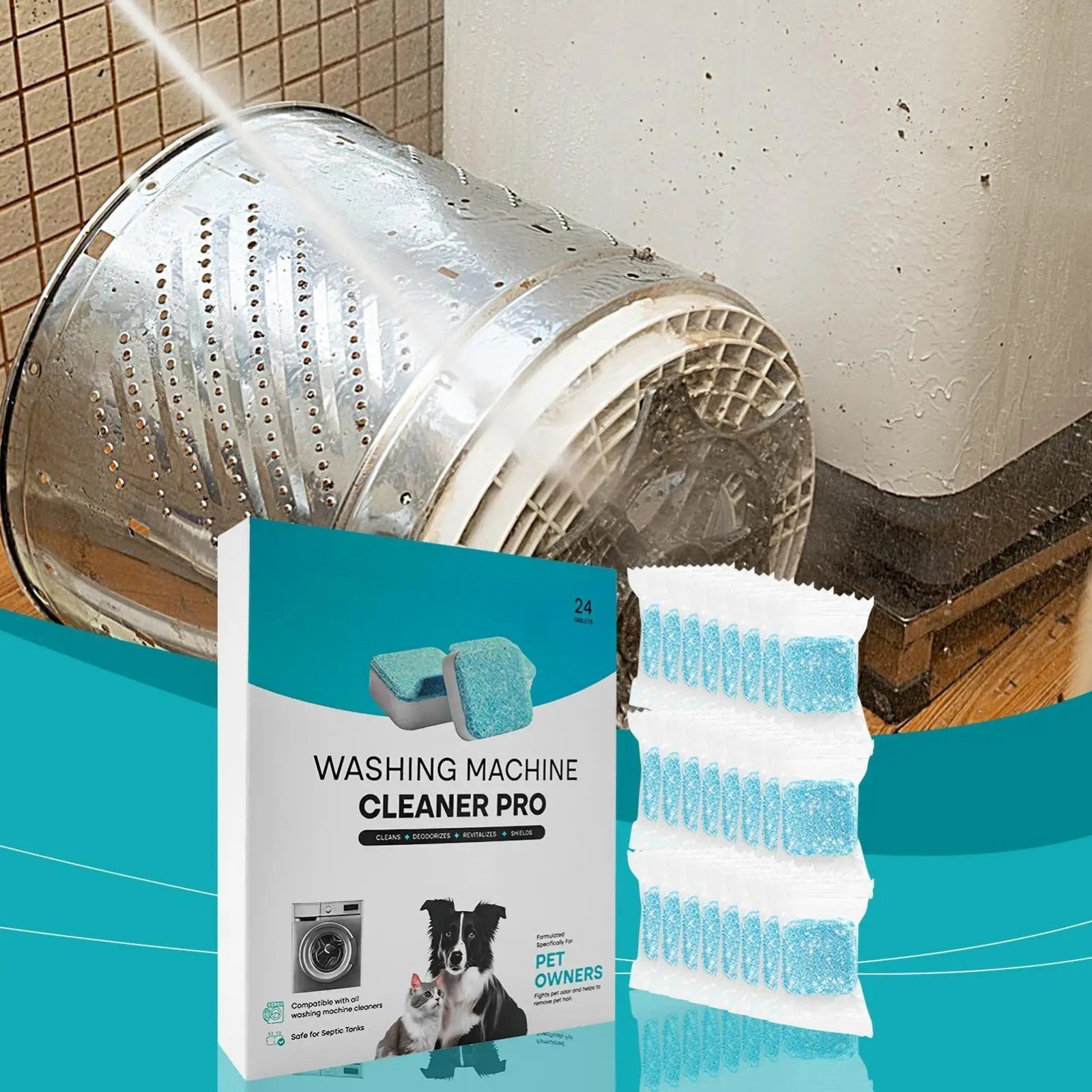 Uproot Clean Washing Machine Cleaner Tablets – 24 Pack for a 12 Month Supply. Fo