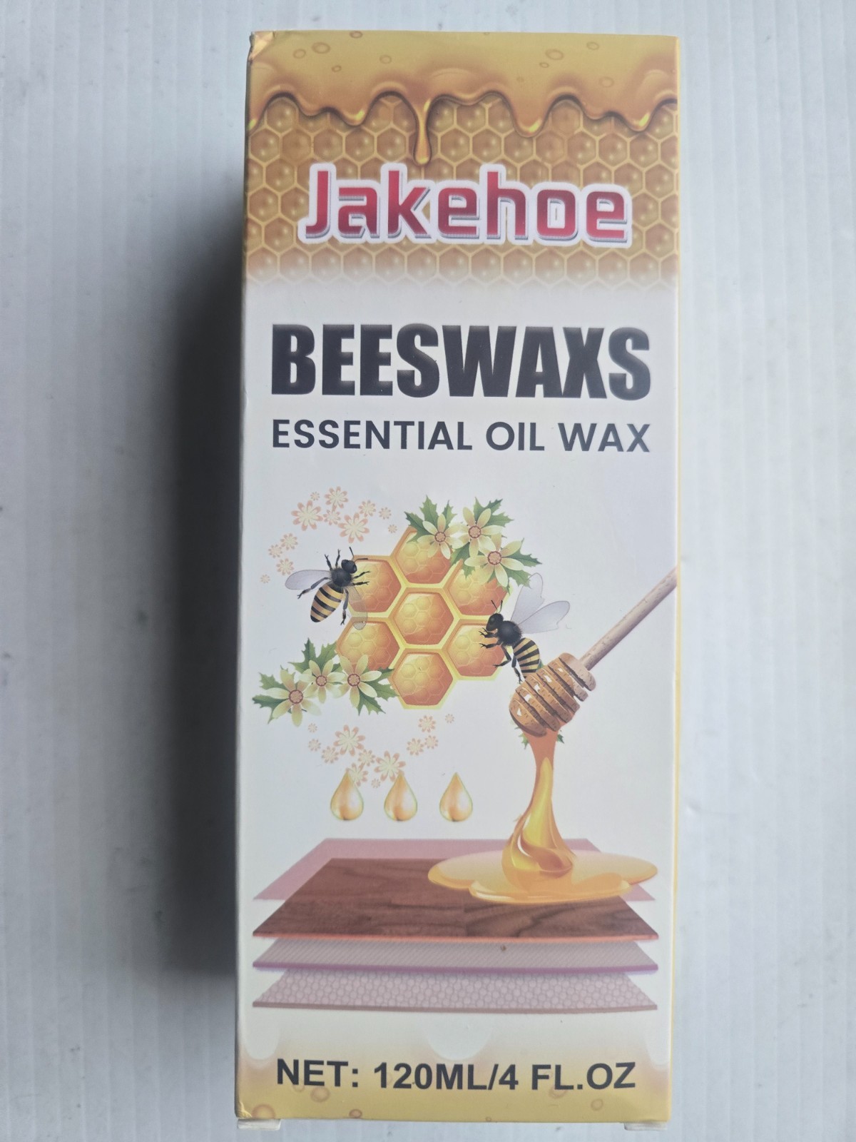 JAKEHOE Beeswax Spray Cleaner with Sponge & Towel 120mL for Wood Furniture, Natu