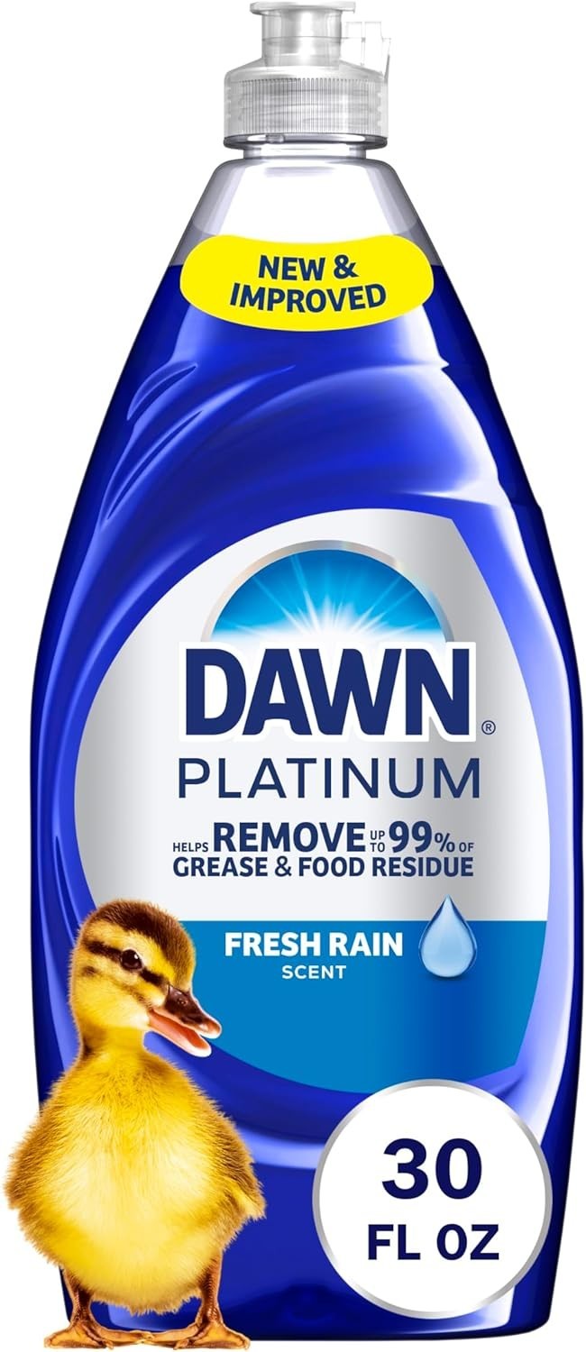 Dawn Platinum Dish Soap, Fresh Rain Scent, 30 oz Liquid Detergent, Tough Grease