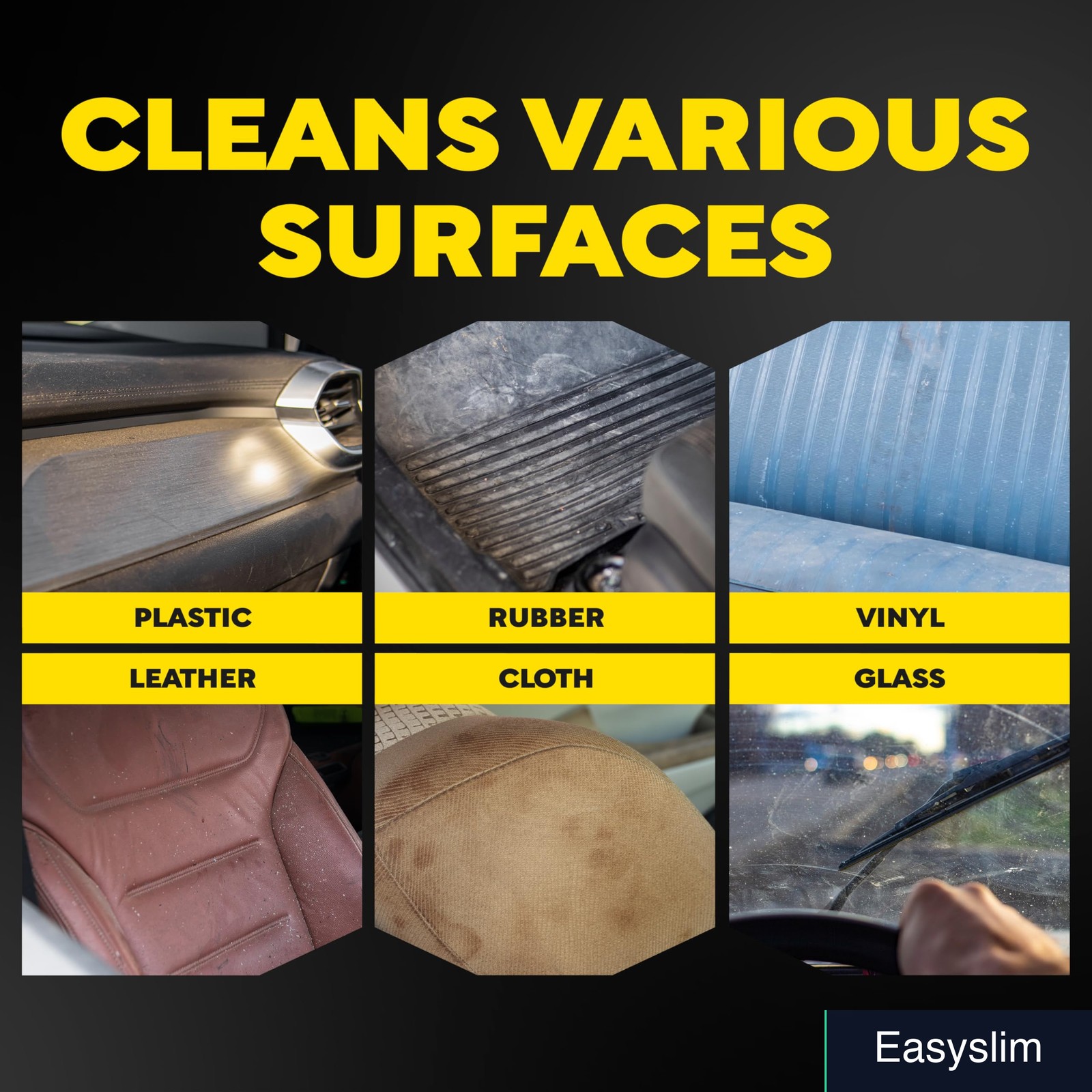 Car Interior Cleanser 24 Fl Oz Multi-Surface Plastic Leather Vinyl Rubber