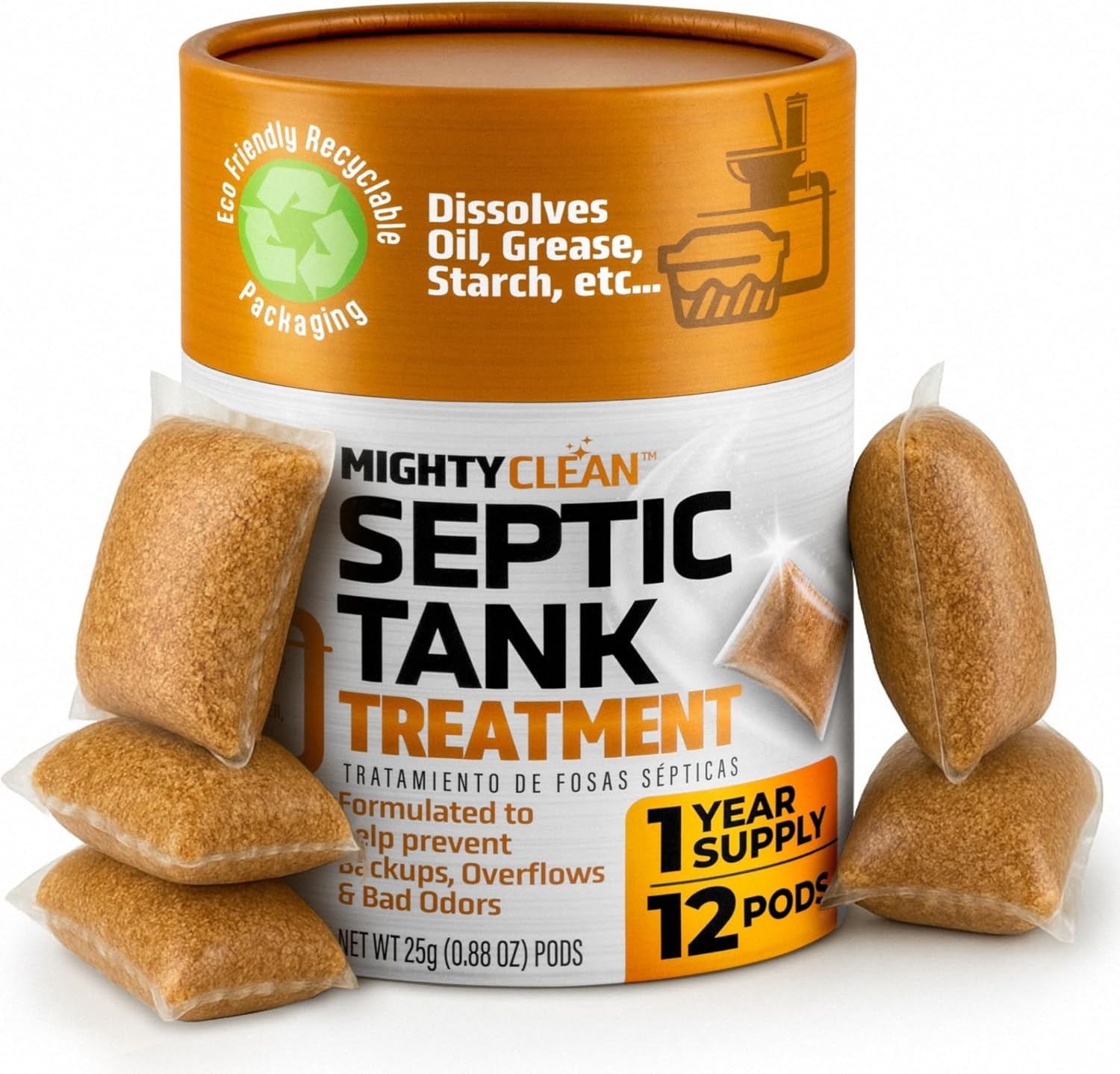 Septic Tank Treatment 12Pcs for 1-Year Supply, Dissolvable Septic Tank Treat NEW