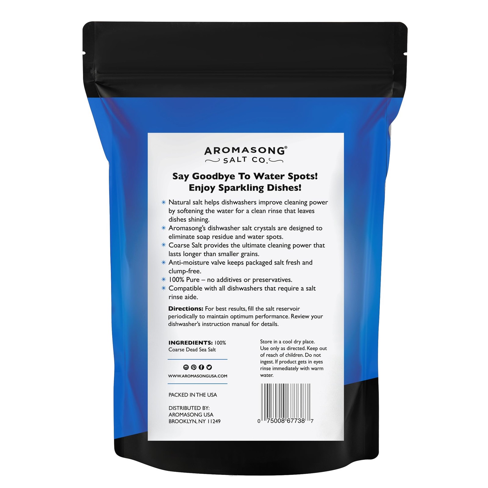 Dishwasher Salt 5 LB – 100% Natural Water Softening Agent with Bosch, Miele, …