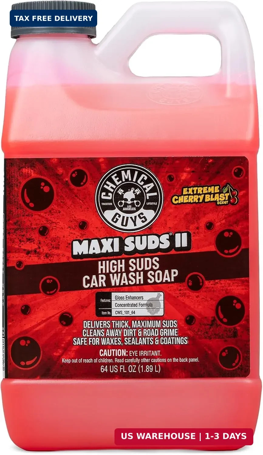 Chemical Guys, Maxi Suds II Car Wash Soap for Foam Cannons, Cherry, 64 oz | High