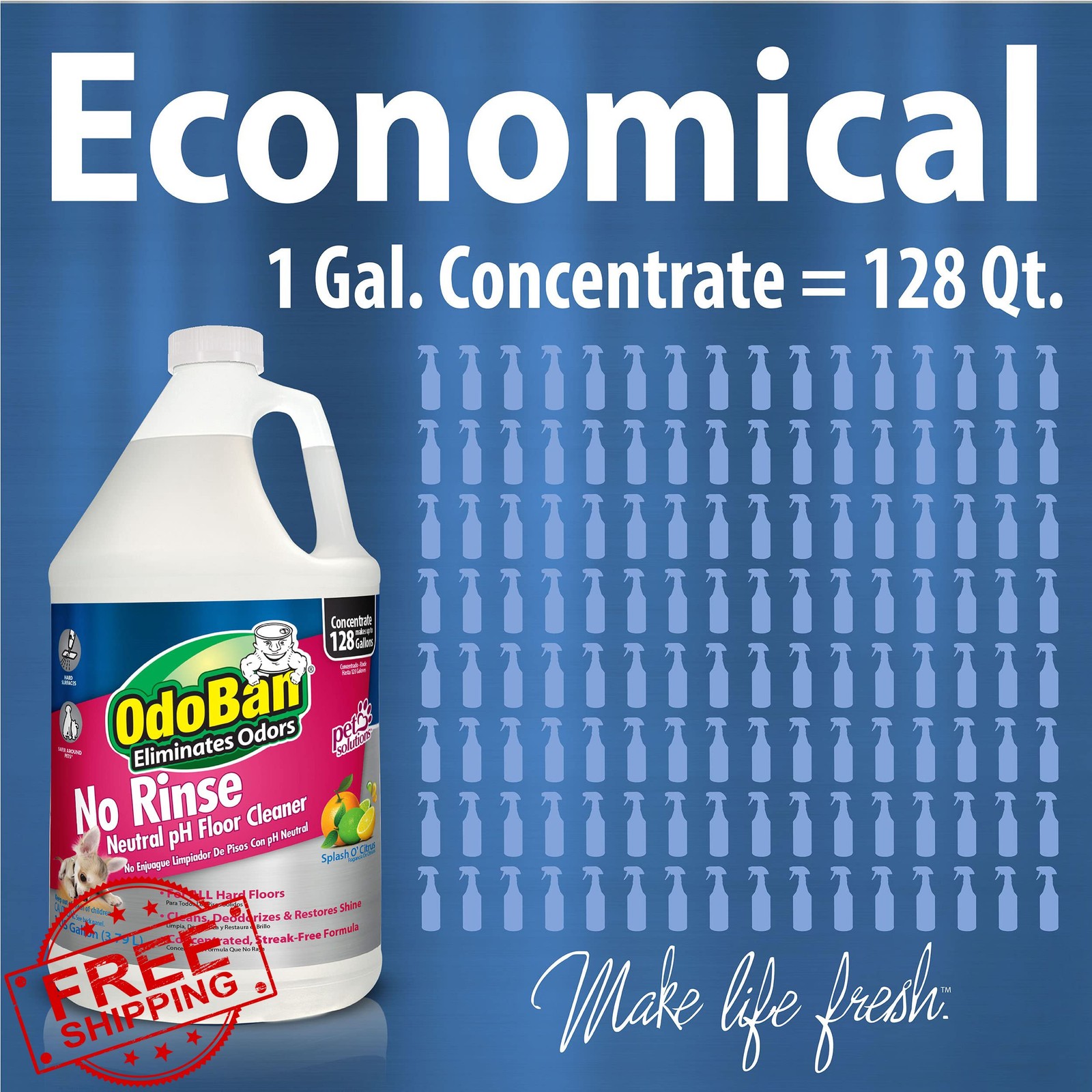 OdoBan Pet Solutions Floor Cleaner Concentrate 2 Gallons