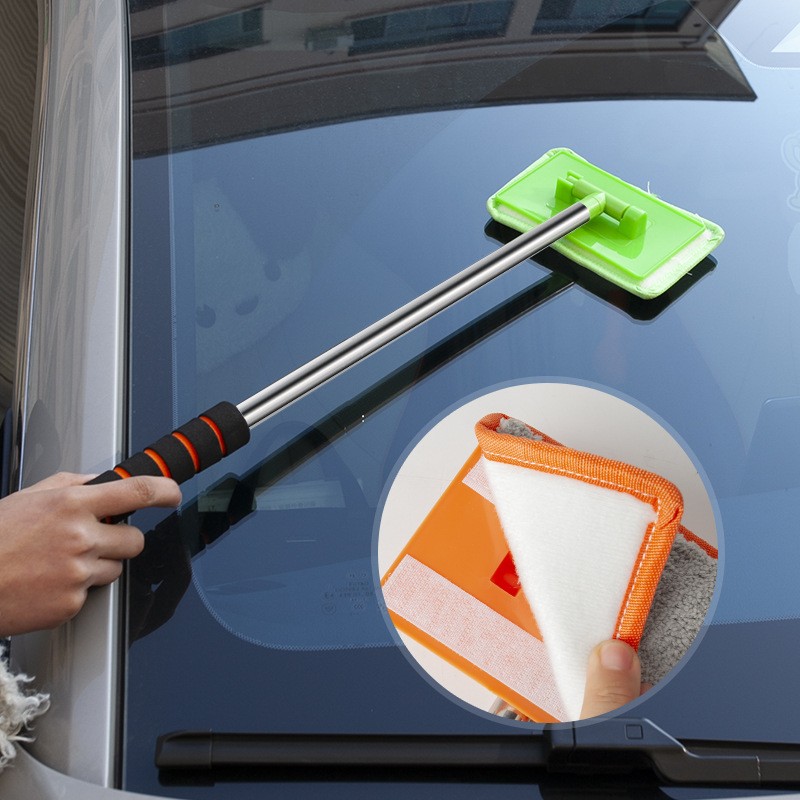 Windshield Cleaning Tool Kit Car Window Glass Wiper Cleaner Brush Pad Extendable