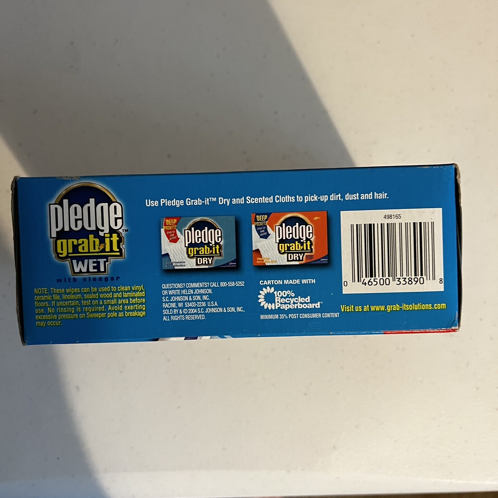 Pledge GRAB IT Wet Floor Wipes NEW 12 Pack Sealed 10″ x 8.25″ Discontinued