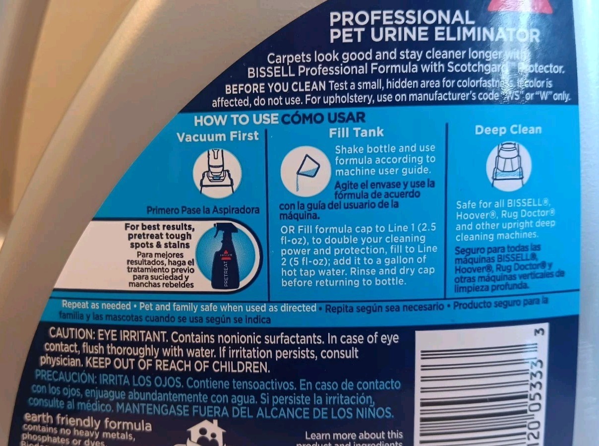 Bissell Professional Pet Urine Eliminator 2x Scotchguard Protector 2015 48 fl oz