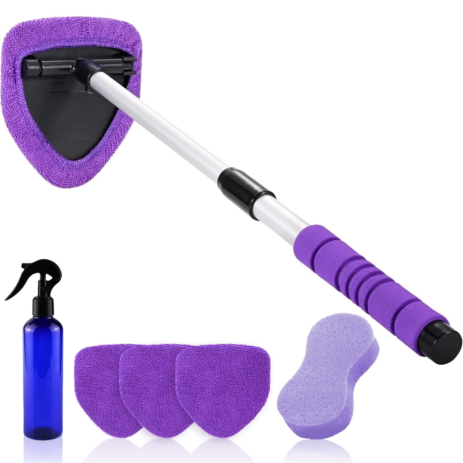 XINDELL Windshield Cleaner Tool – 24” Extendable Car Window Cleaner for Inter…