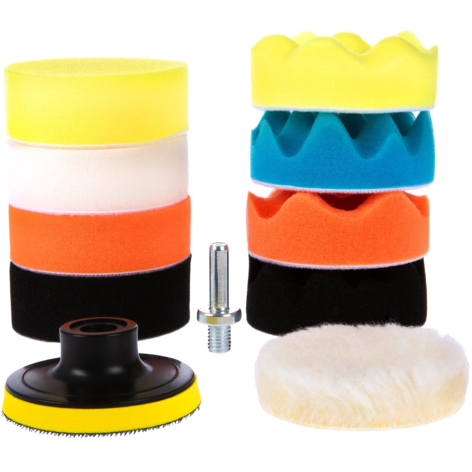 Car Polishers and Buffers Kit 11-PCs Polishing Pad Kit 3-in Polishing Wheel f…