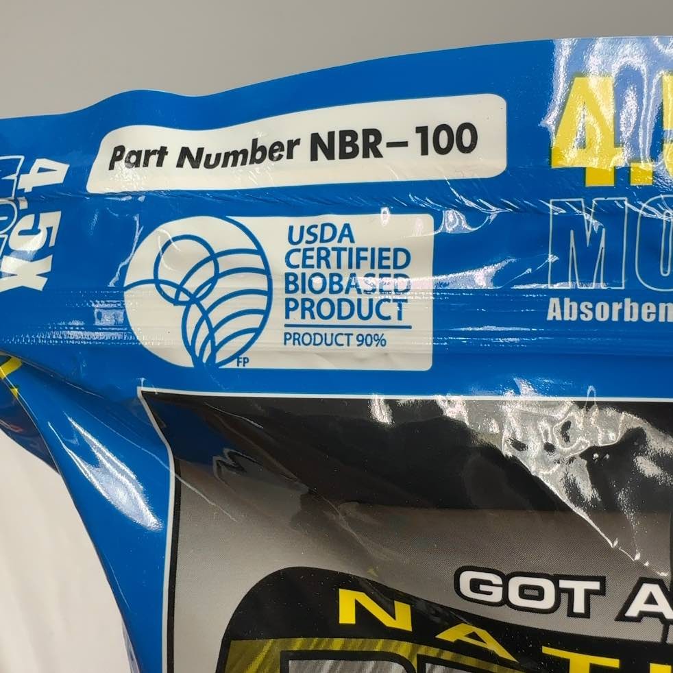 NATURE’S BROOM NBR-100 BIO BASED OIL SPILL ABSORBENT GRANULE POUCH 0.2 CU FT