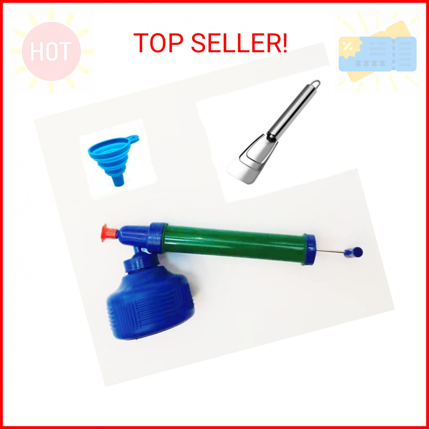 Diatomaceous Earth Applicator Garden Puffer Duster Powder Duster (Green)