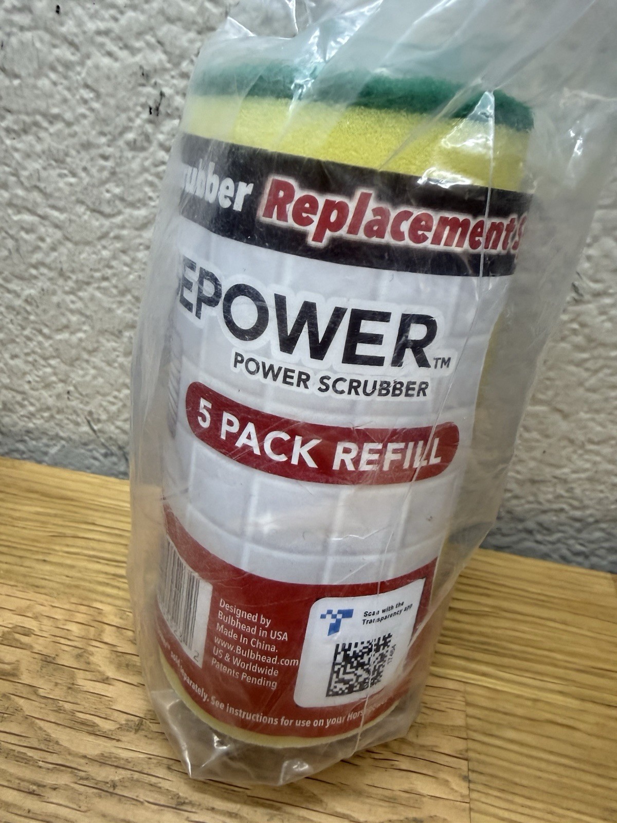 Horsepower 5 Heavy-Duty Sponges Power Scrubber Replacement AS-SEEN-ON Sealed