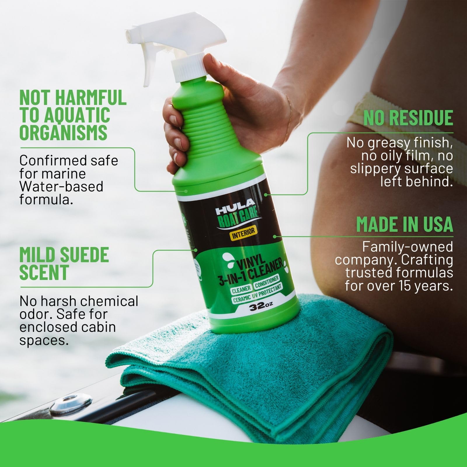 Hula 3-in-1 Boat Vinyl Cleaner, Conditioner and UV 32 Fl Oz (Pack of 1)